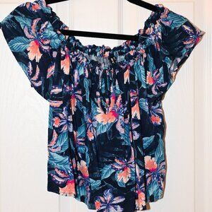 RipCurl Tropic Tribe Hipster Off The Shoulder Floral Crop Top